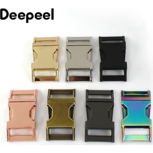 4Pcs Deepeel 15/20/25mm Spring Release Buckle Metal Adjust Buckle Seat Belt Buckles DIY Pet Dog Collar Side Webbing Hook