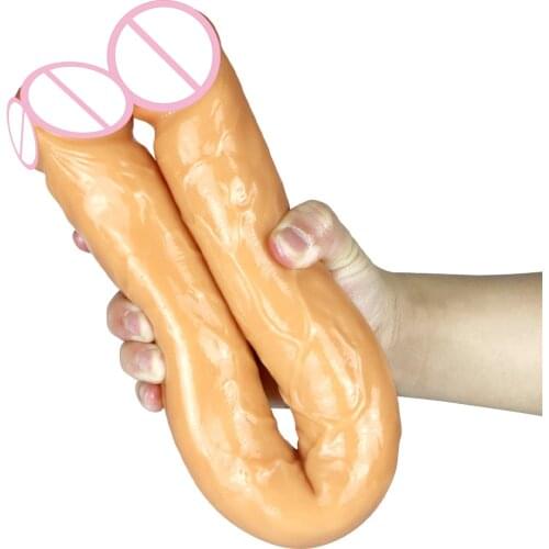 45*4.5cm Soft Large Dildo Double Dildo for Women Vagina Anal Double Ended Dong Artificial Long Penis Gay Lesbian Shop Sex Toy 18