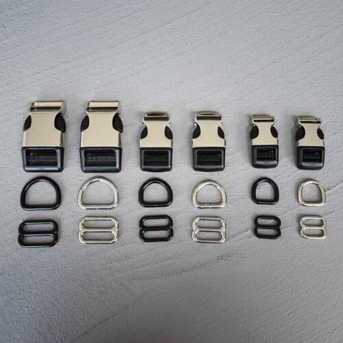 50 Sets 15/20/25mm Metal Hardware D Ring Belt Straps Piastic Side Release Buckle Curved Bracelet Dog Collar Accessories 3s8