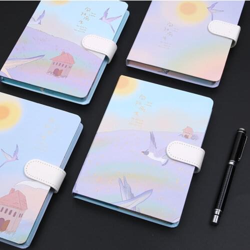 A6 Hardcover Chinese Style Diary Notebook Magnetic Buckle Chinese Style Creative Ins Girl Heart Small Fresh