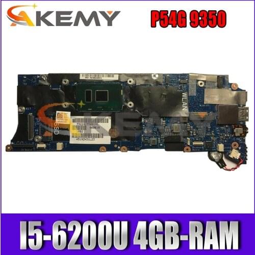 AAZ80 LA-C881P P54G 9350 Motherboard For DELL XPS 13 9350 Laptop motherboard With SR2EY I5-6200U CPU 4GB-RAM 100% Fully Tested