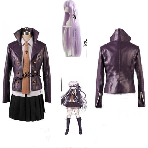 Danganronpa Dangan-Ronpa Kyoko Kirigiri women Cosplay Costume Sweatshirt Halloween Cosplay Costume Wig shirt Jacket Top