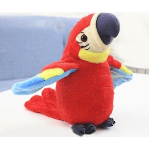 Children Electric Plush Toy Repeat Reading Tongue Voice Recording Parrot Doll