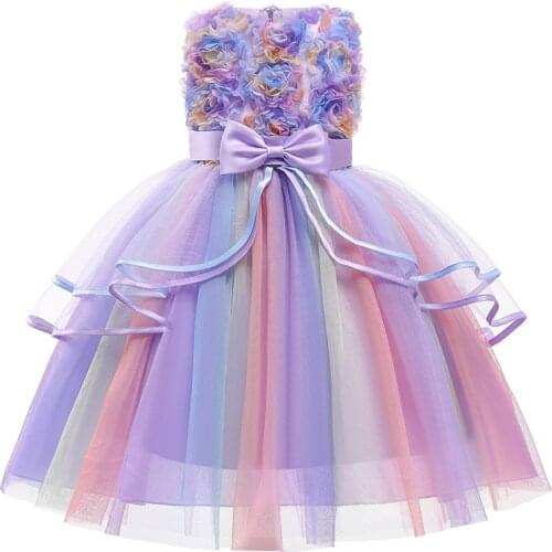 Kids Dress for Girls Wedding Tulle Lace Girl Dress Christmas Elegant Formal Party Princess Dress Children Pageant Costume