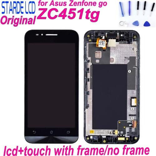 Starde LCD for Asus Zenfone Go ZC451TG LCD Display Touch Screen Digitizer Assembly with Frame ZC451TG Screen Replacement