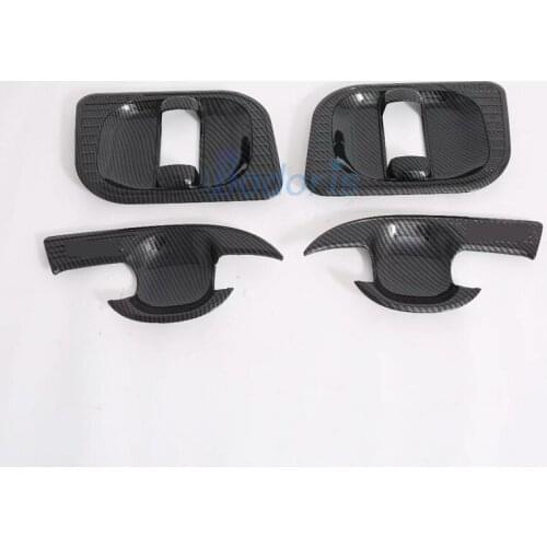 For Toyota Hiace 2019 Carbon Fiber Color Door Hanlde Bowl Insert Trim Panel Chrome Car Styling Accessories