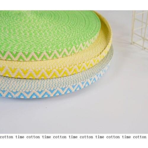 6 yards 1.5cm Cotton Strap Woven Webbing Thick Ribbons Tape Double side use fabric band boho accessories gypsy bag straps