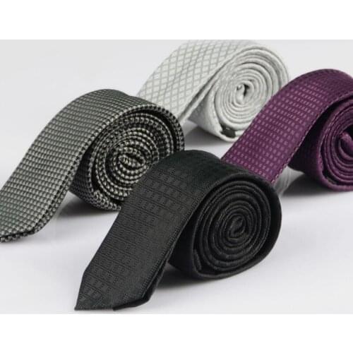New Mens Classic slim ties polyester woven party Neckties Fashion Plaid Man Tie for wedding Business Male Spring tie