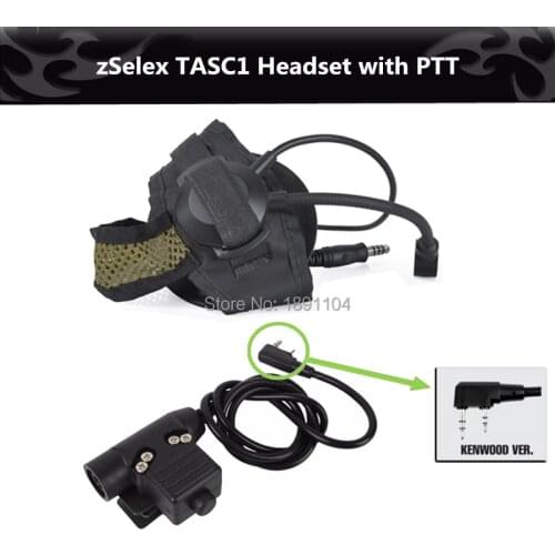Z-TAC Z Selex TASC1 Headset with U94 PTT Kenwood plug Two color(Z028+z113-ken)