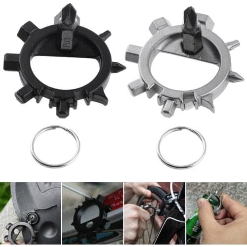 12 in 1 Bike Wrench Tool Multifunctional Bicycle Hex Wrench Repair Tool Camping Outdoor Survive Tools Bottle Opener Screwdriver