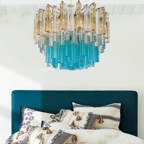 LED new living room lamp port light luxury crystal chandelier net red bedroom Nordic post-modern minimalist restaurant round LED