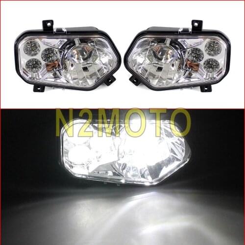 For Polaris and Sportsman LED Headlight Kit Chrome ATV UTV Replacement Headlights for RZR 800 900 Ranger Model 2011-2014