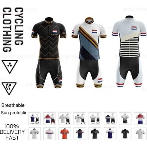 Netherlands Cycling Jersey Set Anti-UV Men Cycling Clothing Breathable MTB Triathlon Bicycle Suit Maillot Ropa Ciclismo Dropship