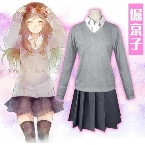 Hori-san to Miyamura-kun Hori Kyouko Cosplay Anime Costume Women School Uniform Outfits Halloween Carnival Suit Girl Dress
