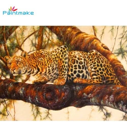 PAINTMAKE DIY Paint By Numbers For Kids Adult Digital Oil Painting On Canvas Leopard Home Wall Art Decorative paintings
