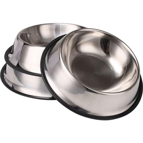Stainless Steel Dog Bowl Non-Slip Durable Food Feeder Water Bowl For Dish Feeder Water Bowl Puppy Cat Feeding Drinking Supplies