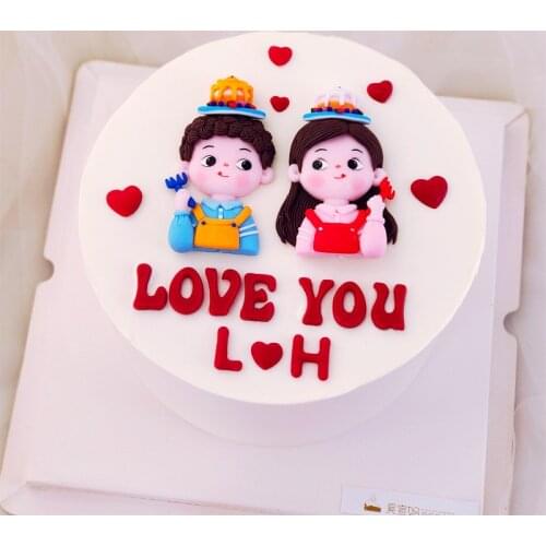 Soft Pottery Boy Girl Cake Topper Party Baby Shower Birthday Cake Topper Childrens Day Party Supplies DIY Baking Accessories