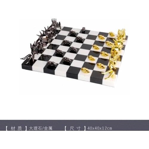 Living room soft decorations ornaments accessories creative home study minimalist European-style marble chess board chess