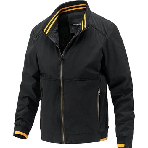 Autumn Baseball Jackets Men Casual Streetwear Sports Bomber Jacket 2021 New Simple Stand Collar Mens Jackets Lightweight Coat