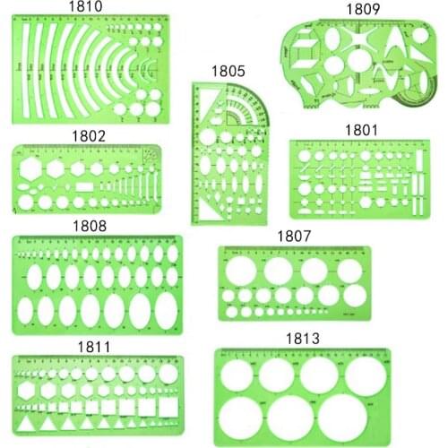 Plastic drawing template set hollow rule transparent graphic template painting architectural design ruler measuring tool