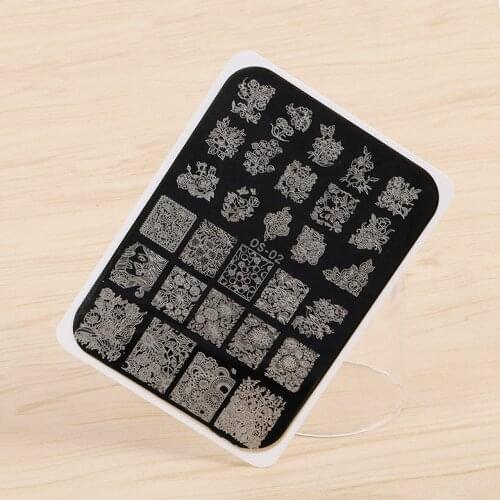 1pc Nail Stamping Plates Flower/Animal Pattern 15*11cm Nail Art Image Stamp Stencils 65g Templates Stainless Steel Nail Tools #O