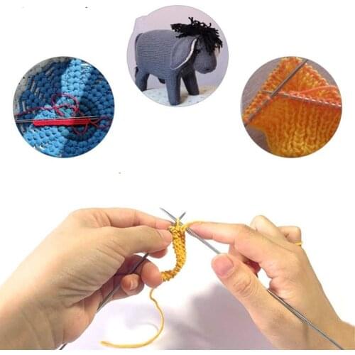 5Pcs/set 20cm Straight Knitting Needles Stainless Steel Crochet Hook DIY Sweater Weave Knitting Tools Size 2-4mm