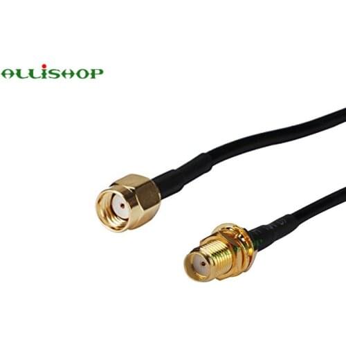 ALLiSHOP 0-3Ghz pigtail RP SMA male socket jack to SMA female socket jack plug low loss RG174 cable for FPV Antenna wifi router