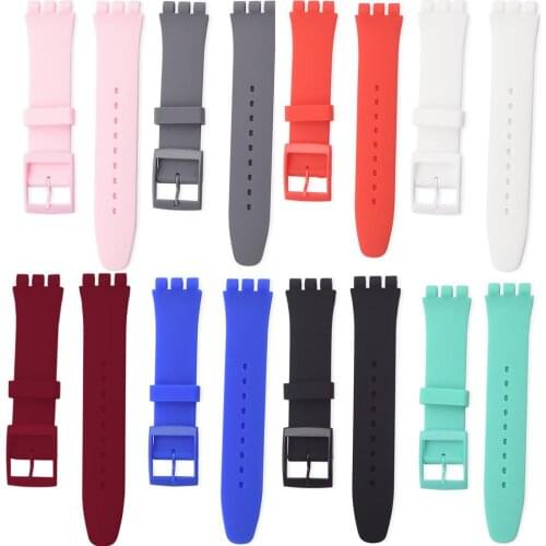 Gosear Adjustable Breathable Anti-skid Soft Silicone Replacement Watch Strap Band Wristband for Swatch Watches Accessories 12mm