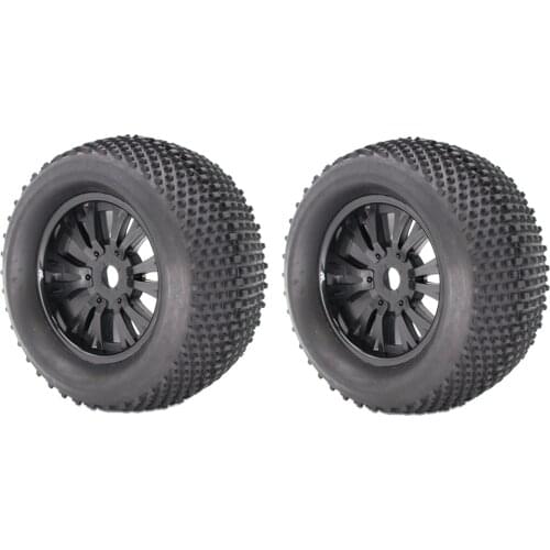 140mm Rubber Tires with Metal Wheels 17mm Hex for 1/8 RC Car Monster Truck Buggy Truggy, 2 Pieces