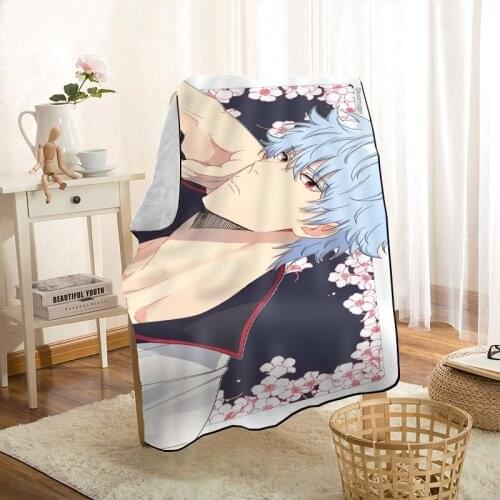 Modern Popular Sakata Gintoki Gintama Blanket On For The Sofa/Bed/Car Portable 3D Blanket For Kid Home Textile Fabric 0629