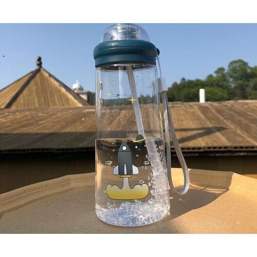 Creative Cartoon Meow Planet Space Cup Portable Handle Outdoor Handy Cup Boutique Student Straw Cup Water Cup
