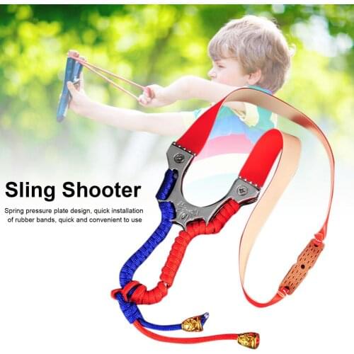 High-quality Stainless Steel Spider Sling Shooter Flat Leather Portable Shooter For Training Slingshot Outdoor Hunting