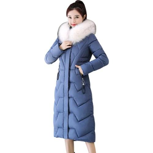 Women Autumn Winter Jacket Parkas New Korean Thicken Hooded Medium Long Outerwear Slim Plus Size Female Down Cotton Jacket T387