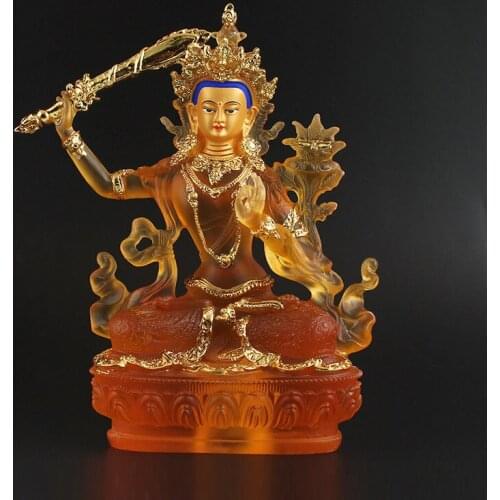 Manjusri Bodhisattva Buddha, Tibetan Tantra Buddha statue Wonderful auspicious Bodhisattva Buddhist ornaments