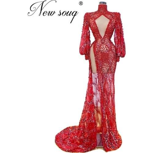 Chic Transparent Celebrity Party Dress Robe De Soiree Saudi Arabia Sexy Prom Dress Illusion Evening Dresses Kaftans 2020 Long