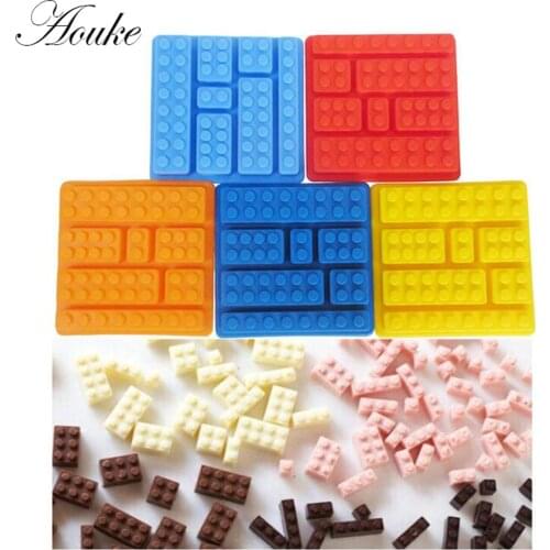 1PCS Lego Brick Blocks Shaped Rectangular DIY Chocolate Silicone Mold Ice Cube Tray Cake Tools Fondant Moulds