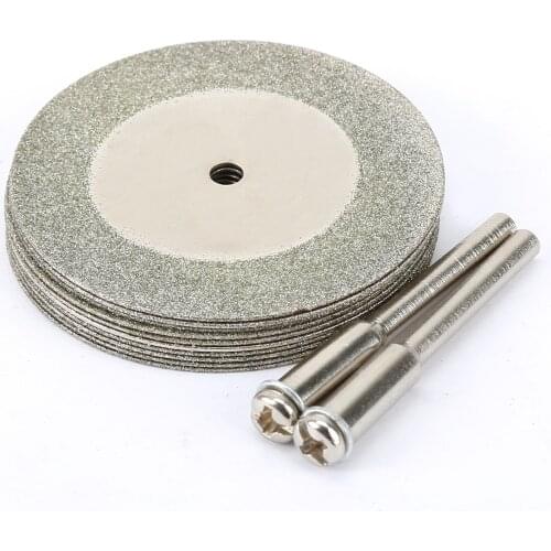 10pcs 40mm Diamond Cutting Discs with 2pcs Connecting 3mm Shank Mini Diamond Saw Blade for Dremel Drill Fit Rotary Tool