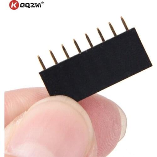 10pcs Pin Header 8 pin 2.54MM 11MM Long Needle Female Pin Header Strip Stackable Header Connector 8pin