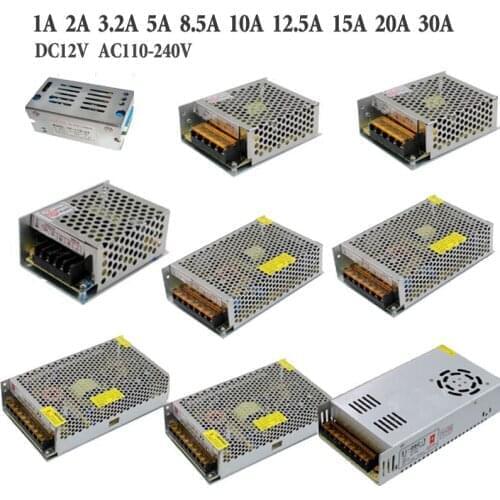 20pcs 12V 2A 3A 5A 8A 10A 15A 20A 30A Power Supply Adapter Transformer Switch Converter Charger Driver For RGB LED Strip Light