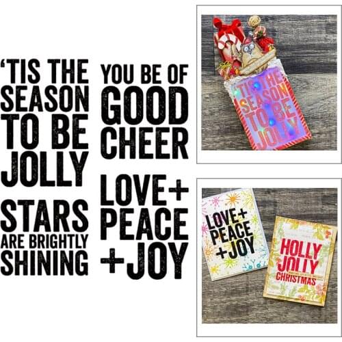 2021 New Sentiment Words Joy Clear Stamps Sets Love and Peace Scrapbooking For Crafts Greeting Card Making no Metal Cutting Dies