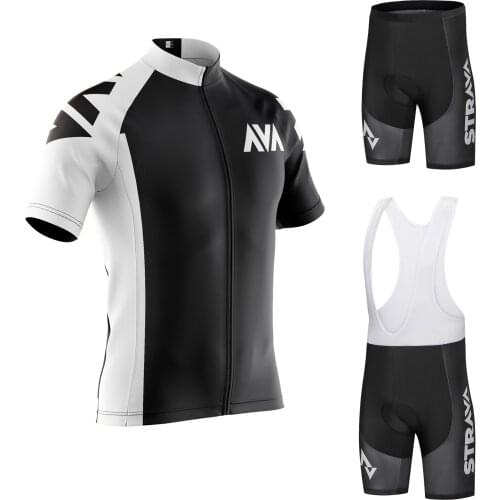 2021 STRAVA pro team Cycling Jersey Men Set Bib Shorts Set Summer Mountain Bike Bicycle Suit Bicycle Racing Uniform Clothes