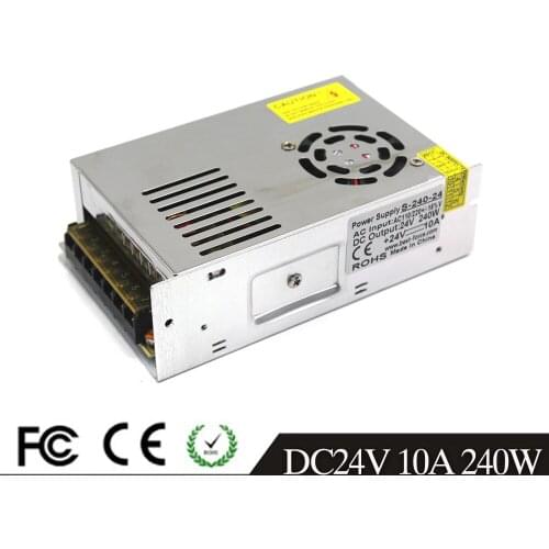 240W 10A 24V Switching Power Supply Transformer 110V 220V AC DC24V SMPS for LED Strip Light Module Display 3D Printer CNC CCTV