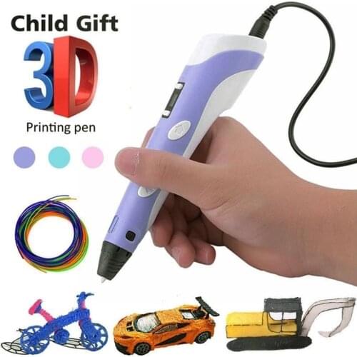 3D Pen DIY 3D Printer Pen LED Painting Pen Children 3D Printing Pens For Designer Kids Drawing Pen Gifts Educational Toys Xmas