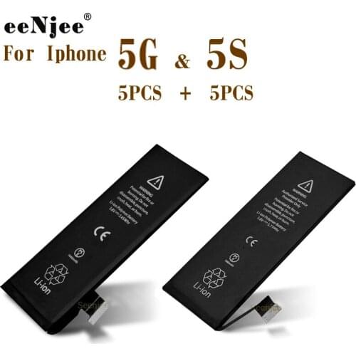 EENJEE Cell Phone Battery 5PCS Batteries For Iphone 5 5G And 5PCS Batteries For Iphone 5S AAA Quality Mobile Phone Replacement