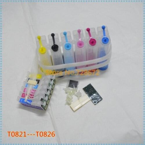 Free Shipping T0821 - T0826 CISS empty Continuous Ink Supply System For EPSON STYLUS Photo TX700 TX800 T50 inkjet printer