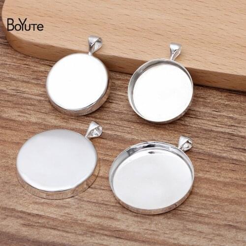 BoYuTe Custom Made (200 Pieces/Lot) Fit 20MM 25MM Cabochon Pendant Base Settings Handmade Diy Pendant Blanks Tray Bezel