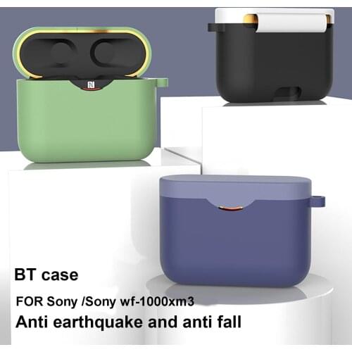 Case For SONY WF-1000XM3 Earphone Accessories Charging Box Cover Case On For SONY WF 1000 XM3 TPU Soft Shell with Anti-lost Hook