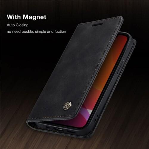 100pcs/Lot CaseMe Original Retro Magnetic Card Wallet Phone Case For iPhone 12 Mini 11 Pro XS Max X XR 7 8 6 6S Plus SE 2020