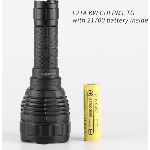 Convoy L21A with KW CULPM1.TG 8A driver ,1190 meters range, 21700 flashlight, torch,with 21700 lithium battery inside