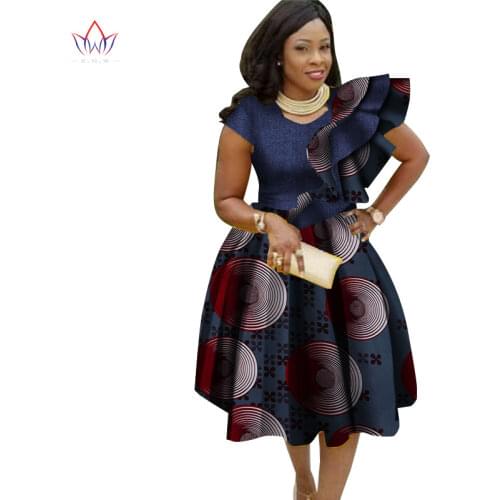 Dashiki Womens Clothing 2021 Vestidos Plus Size African Ball Gown Party Dress Knee Length Women African Clothing WY2756